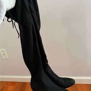 Over-the-Knee Black Stretch Boots - Sleek Women's Tall Boot